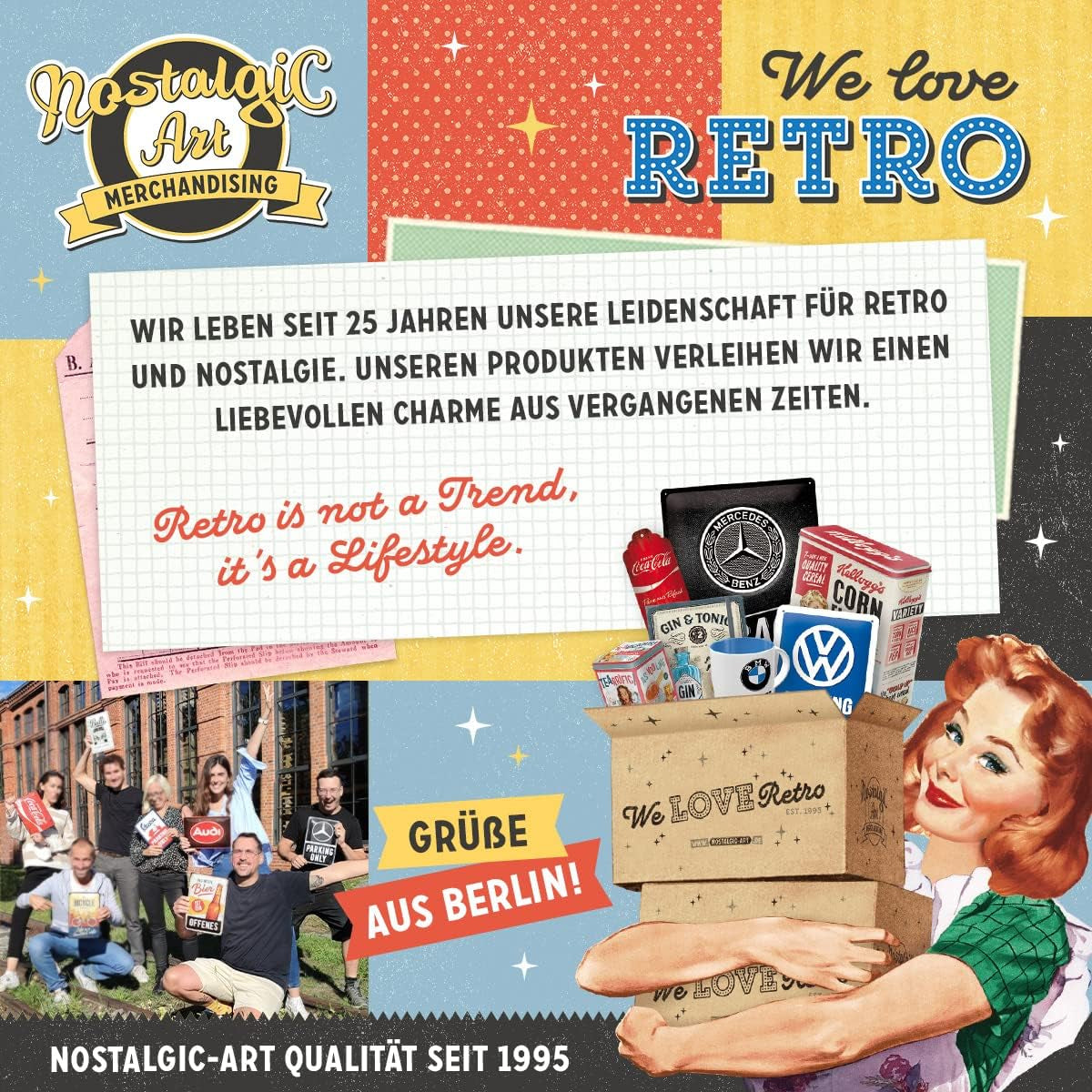 Nostalgic-Art Retro opbevaringsboks XL, 4 l, Hundemad - gaveidé til hundeejere, opbevaringsboks til tørfoder, vintage design Madopbevaringsbokse Naty Shop
