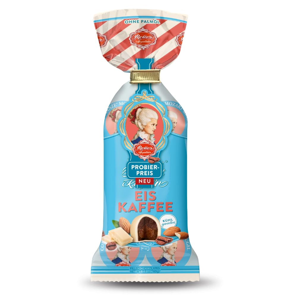 Reber Mozart kugler med mørk chokolade, pakke med 6 med marcipan og nougat, vegansk - 1 x 120 g