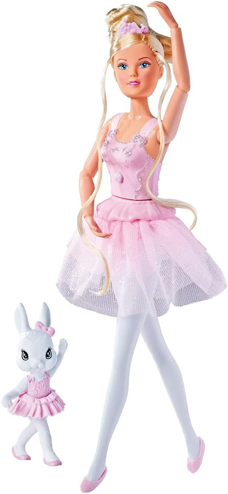 Simba 105733603 - Steffi Love Dancing Ballerina, Steffi som ballerinadukke med dyreven og roterende nederdel, legedukke 29 cm, fra 3 år