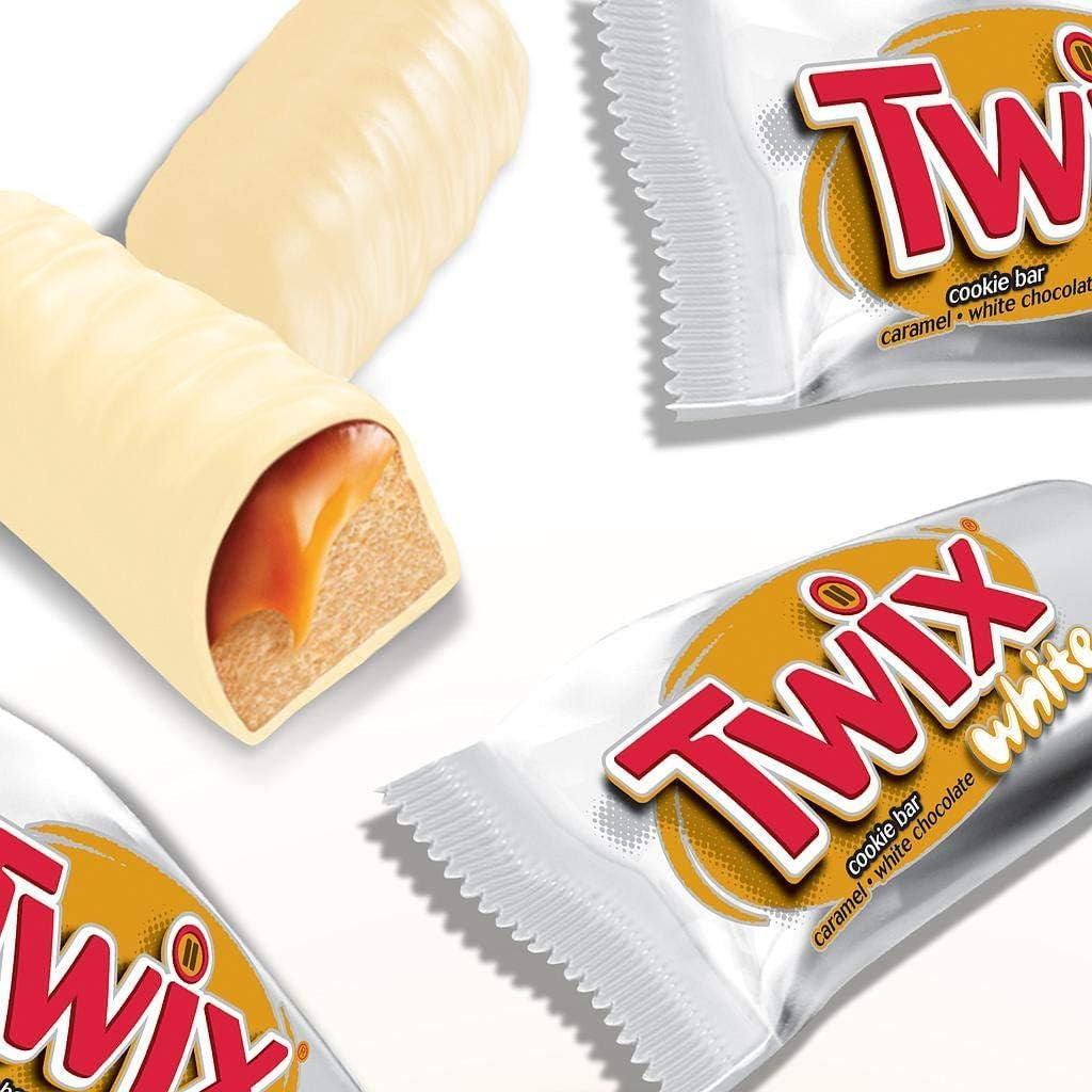 Twix hvide chokoladebarer | Karamel, kiks, hvid chokolade | Chokolade Multi Pack | 5 barer (5 x 46 g) (pakke med 5)
