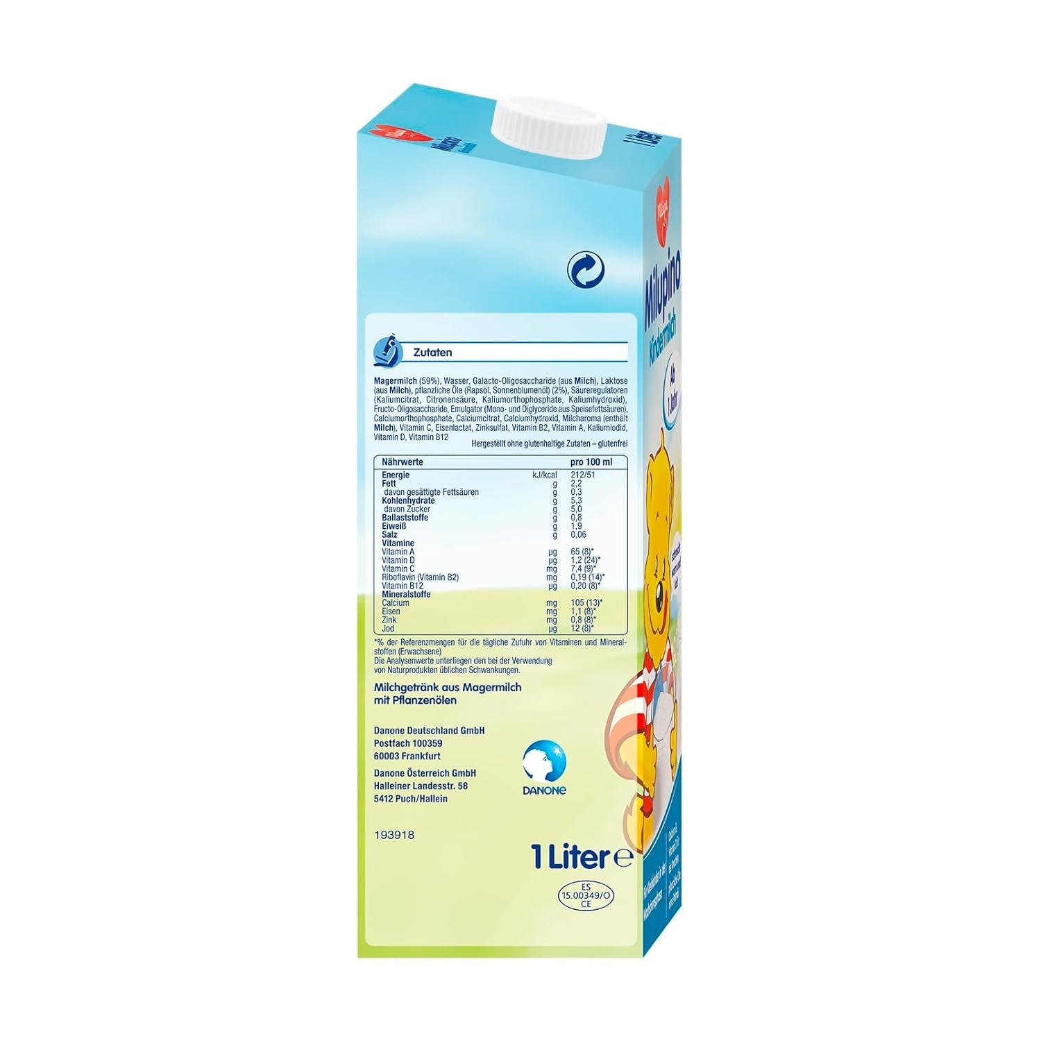 Milupa Milupino Drikkeklar vækstmælk (6x1L), fra 1 år, til små børn i vækstfasen
