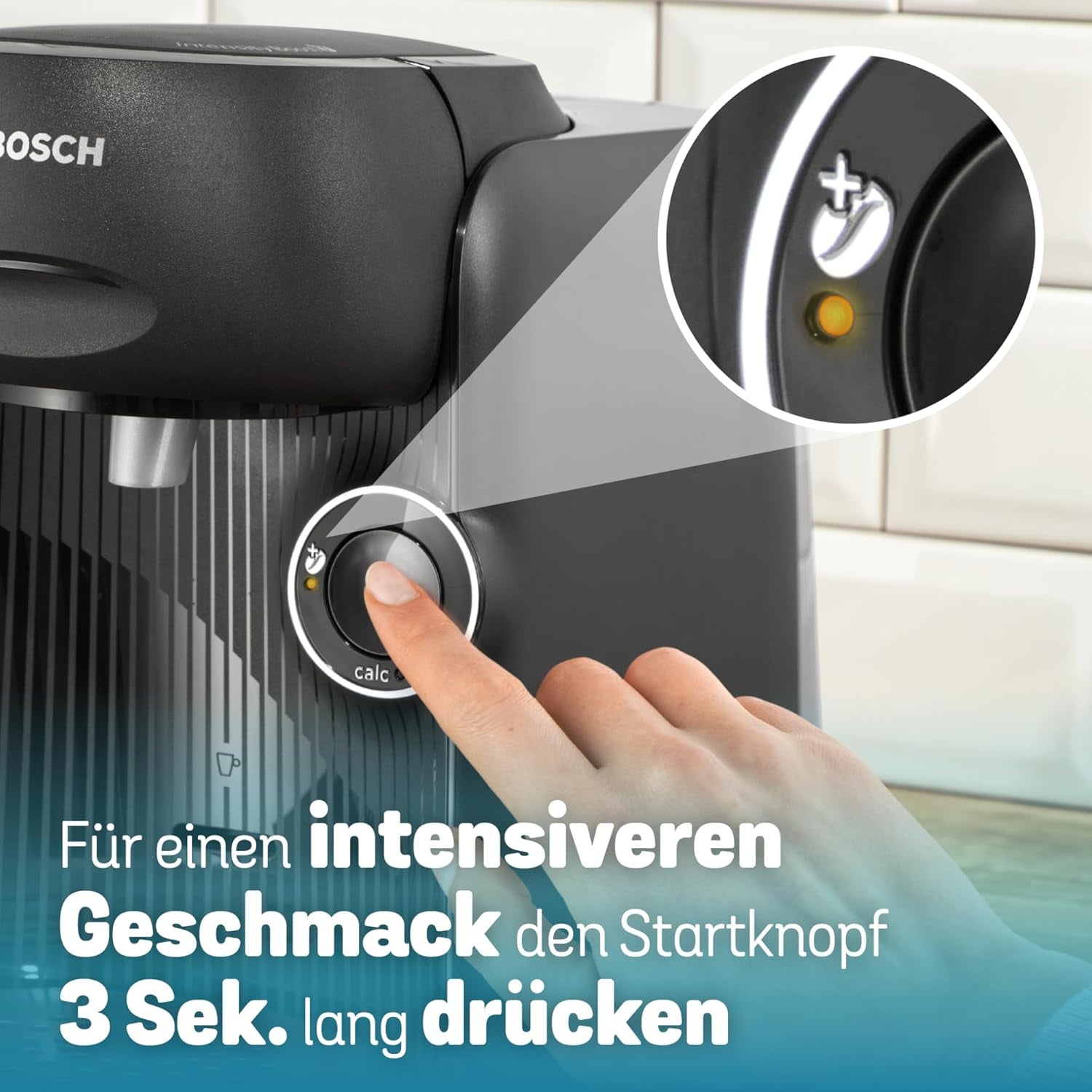 Bosch Tassimo finesse TAS162E kapsel espressomaskine, 70 drinks, mere intens kaffe med et tryk på en knap, automatisk sluk, bæredygtig, perfekt dosering, 1400 W, sort/sort