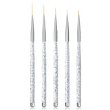 Sularpek Nail Art Liner Pinsel, 5 Stück Profi Detail Fine Nails Gel Negle Brush, Nagel Pinsel Dünn Für Beauty Frauen Nagelstudio (5 Größen, Rosa)