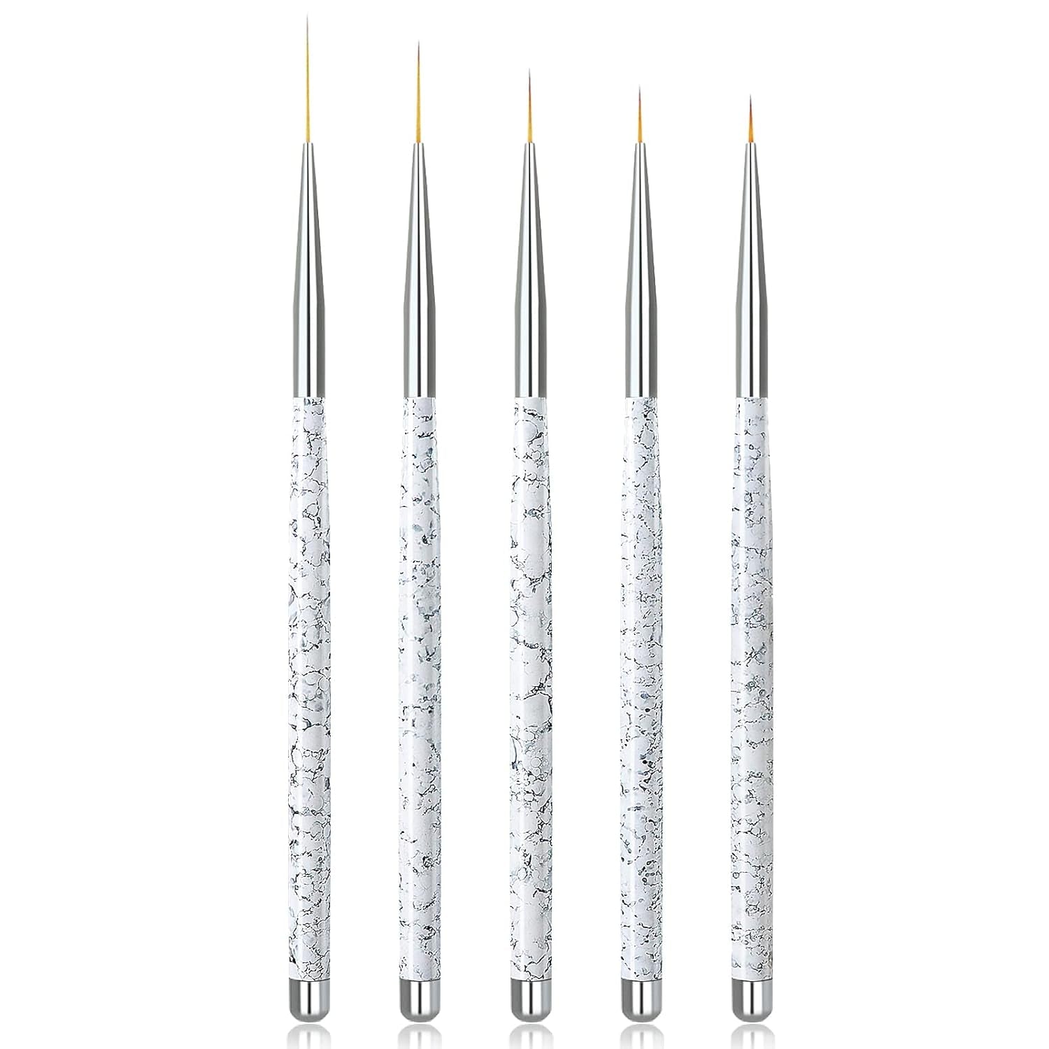 Sularpek Nail Art Liner Pinsel, 5 Stück Profi Detail Fine Nails Gel Negle Brush, Nagel Pinsel Dünn Für Beauty Frauen Nagelstudio (5 Größen, Rosa)