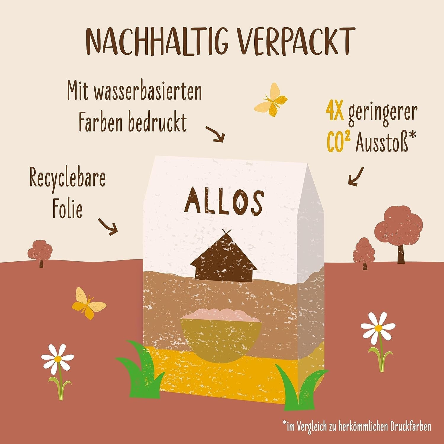 Premium crunchy müsli med valnødder og amaranth Allos | Økologisk müsli | Müsli med nødder | Havregryn | Korn til morgenmad | Vegansk | Pakke med 6 (6 x 400 g)
