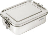 Wenco Rustfrit Stål Madkasse 2 Rum Stor Kapacitet 850ml Madkasse Vandtæt Opvaskemaskine Tåler Inklusiv erstatnings Silikonering 18,5 x 14 x 5,5 cm Sølv (2 Pakke) Naty Shop Mad Opbevaringsbokse 850 Ml