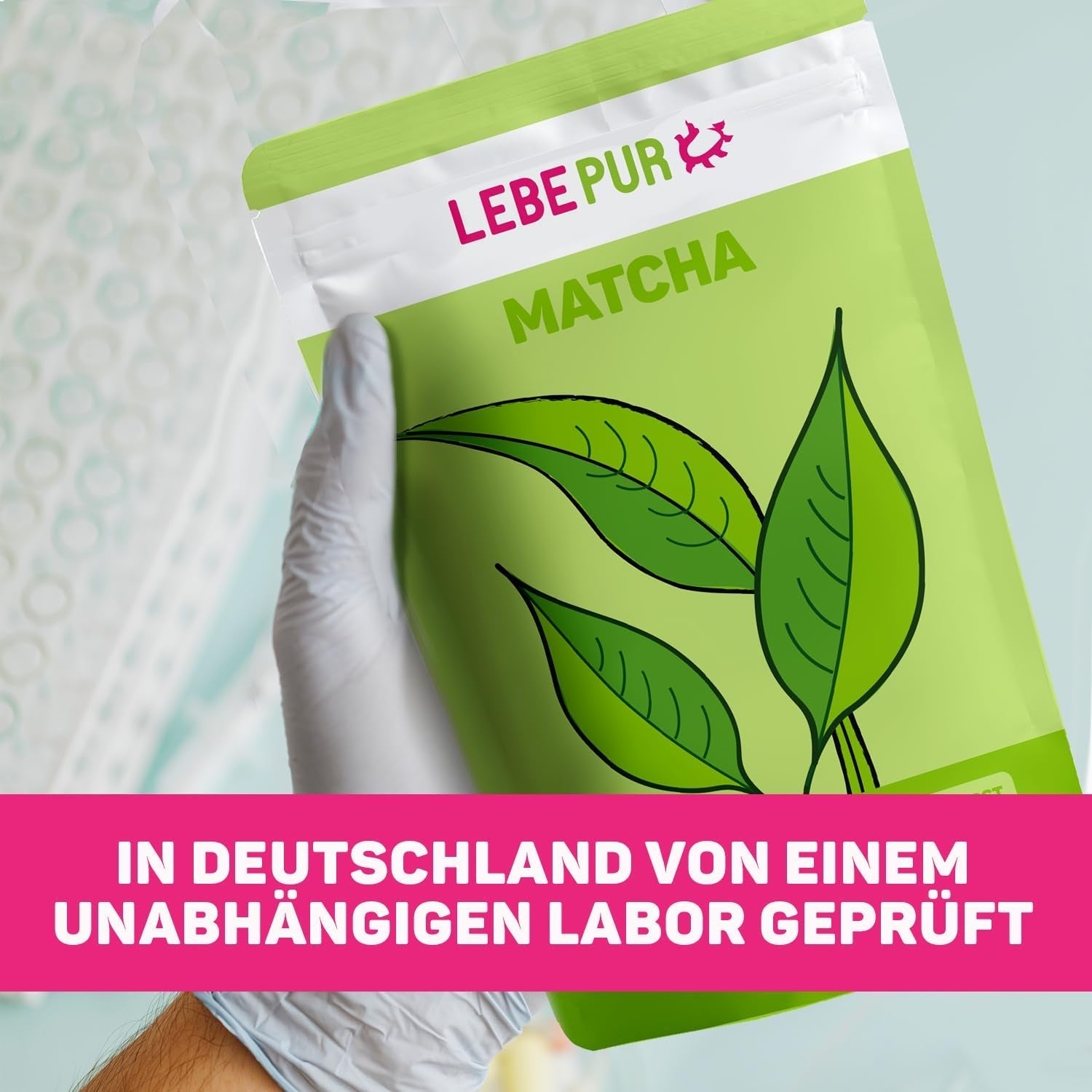 Lebepur BIO Matcha Powder 100G - Førsteklasses kvalitet fra Japan Ingen tilsætningsstoffer - 100 % ren grøn te pulver til Matcha Latte, Matcha te, grøn te, smoothie - japansk grøn te