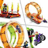 LEGO 60339 City Stuntz Stuntz Show Double Looping Sæt, inkl. rampe, monstertruck, 2X motorcykel og 7 minifigurer, legetøj til børn over 7 år Byggesæt Besuche den LEGO-Store