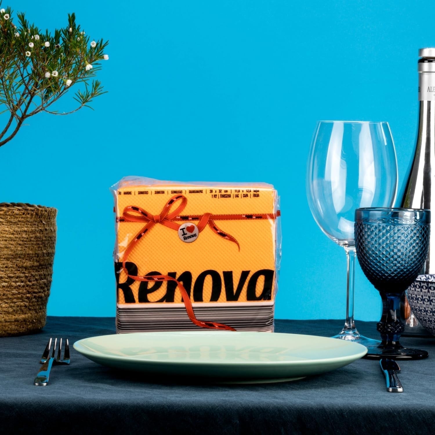 Renova Papirservietter, Red Label Orange - 70 servietter