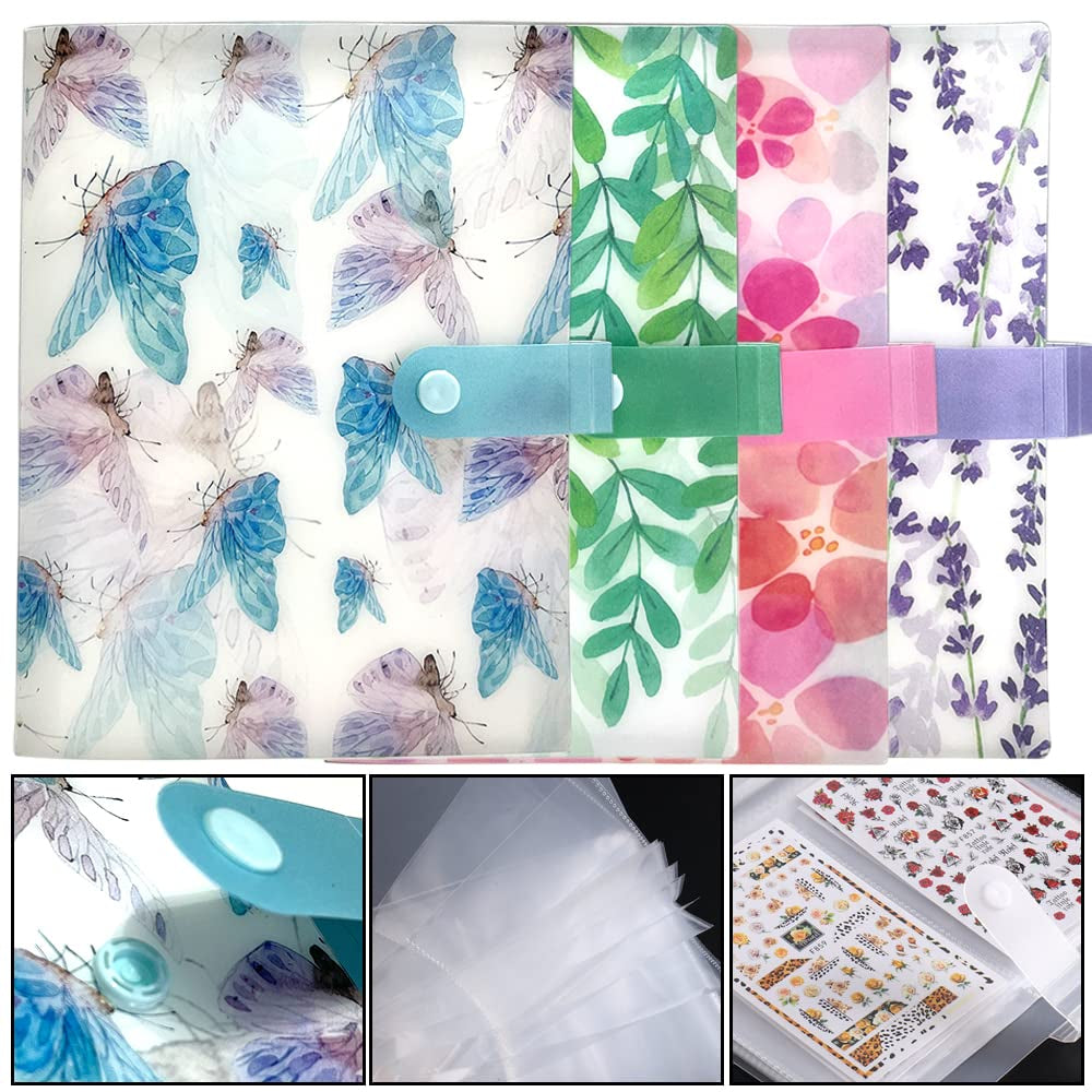 144 slots Nail Art Sticker Opbevaringsbog Blätter Nail Art Decals Sammelalbum Nail Sticker Leerer Displayhalter Binder Buch Kunststoff DIY Nail Art Design Tools Für Nail Art Sticker