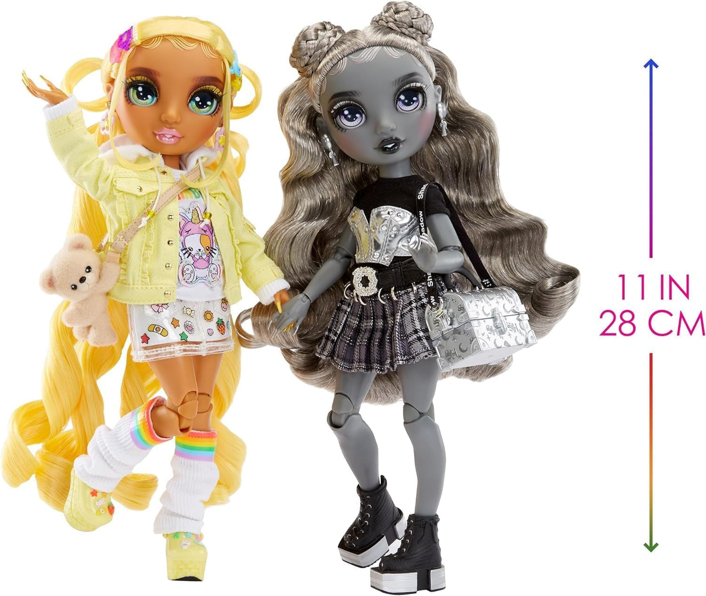 Special Edition Rainbow High Shadow High - Madison Twins Sunny og Luna - 2 modedukker i gult og gråt designertøj, mix og match med tilbehør - til samlere og børn 4-12 år