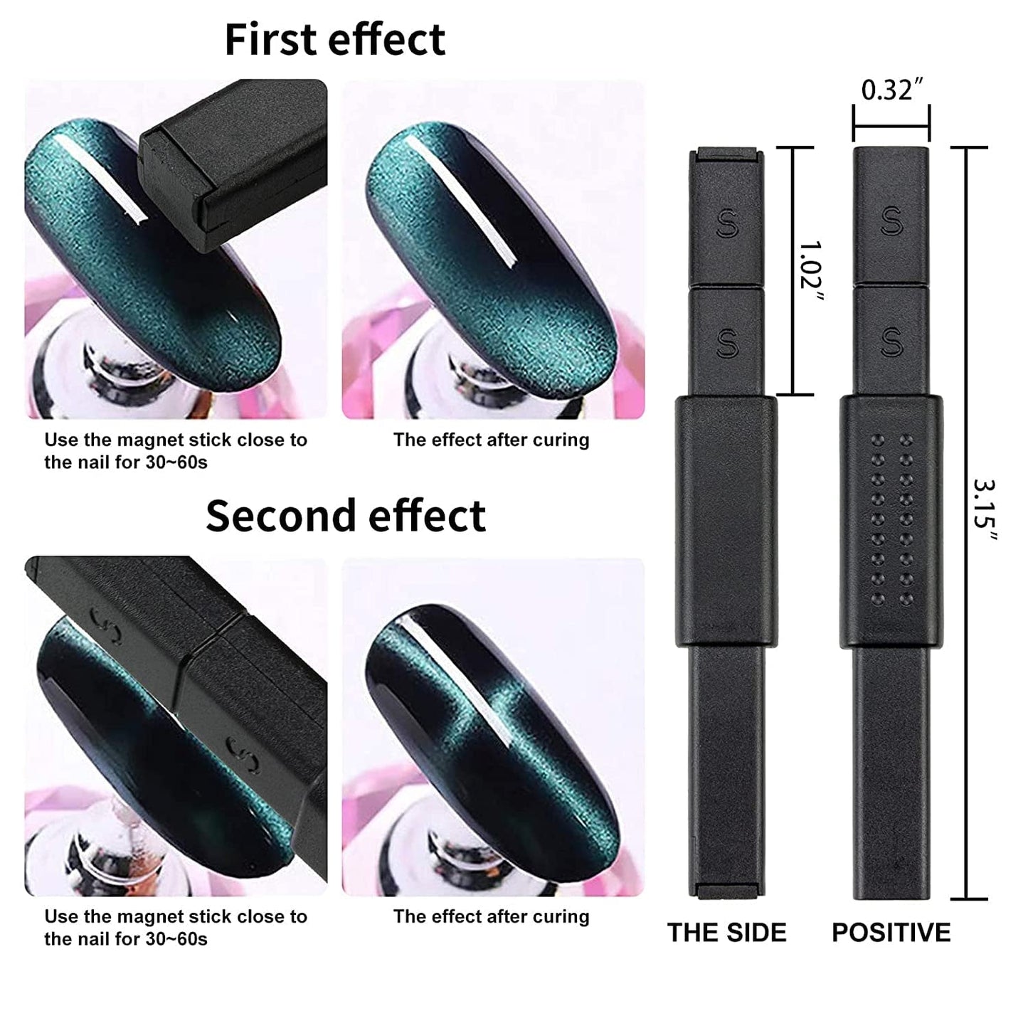 Nail Art Werkzeug Magnetstift, 10 Stück Nagel Magnet Stick Tool Set, Nagel Magnet Stift Og Starker Magnet Lager Punktierungsstifte Für DIY 3D Magnetics Katzenauge UV Gel Polnisch Nagel Kunst