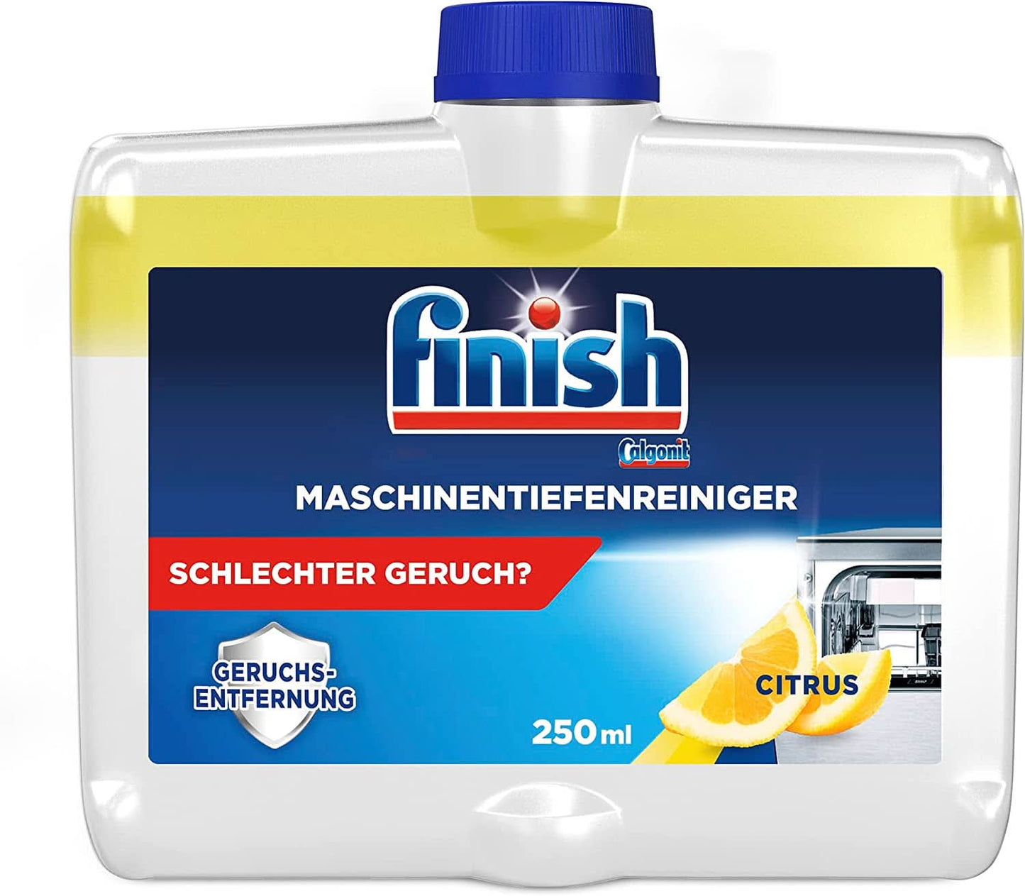 Finish Deep Machine Cleaner Citrus - flydende maskinrens mod kalk og fedt til en ren opvaskemaskine - økonomipakke Naty Shop 250 ml Single