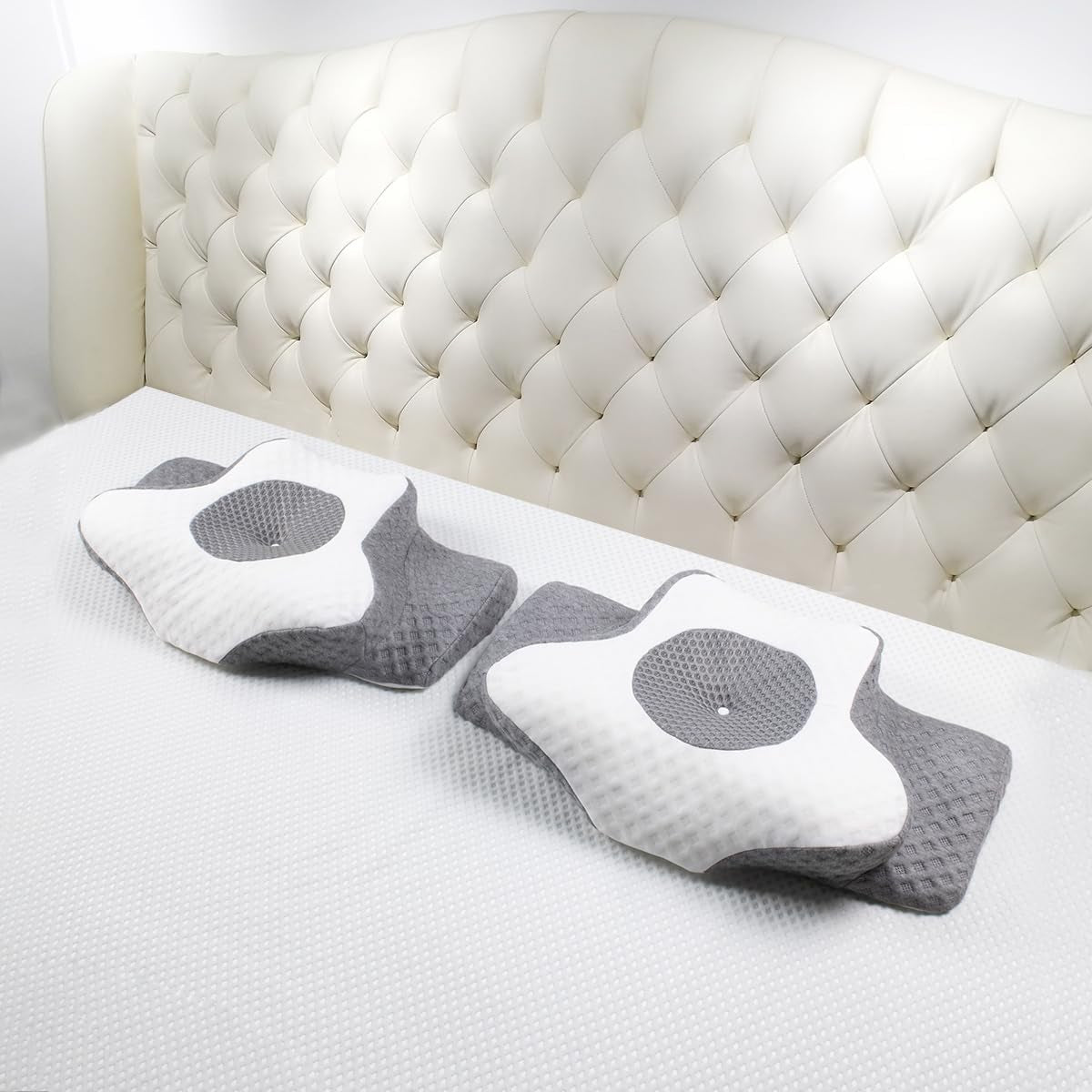 Topmener Memory Foam Ortopædisk Pude, Justerbar Nakkepude, Sommerfugleformet Ergonomisk Ortopædisk Pude til Nakkestøtte under Søvn, Sovepude til Ryg og Mave Sovende Cervikale Ortopædiske Puder Naty Shop