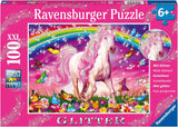 Ravensburger børnepuslespil - 13927 Horse Dream - Puslespil med heste for børn fra 6 år og opefter, Med 100 brikker i XXL format, Med glitter Puslespil Naty Shop Single
