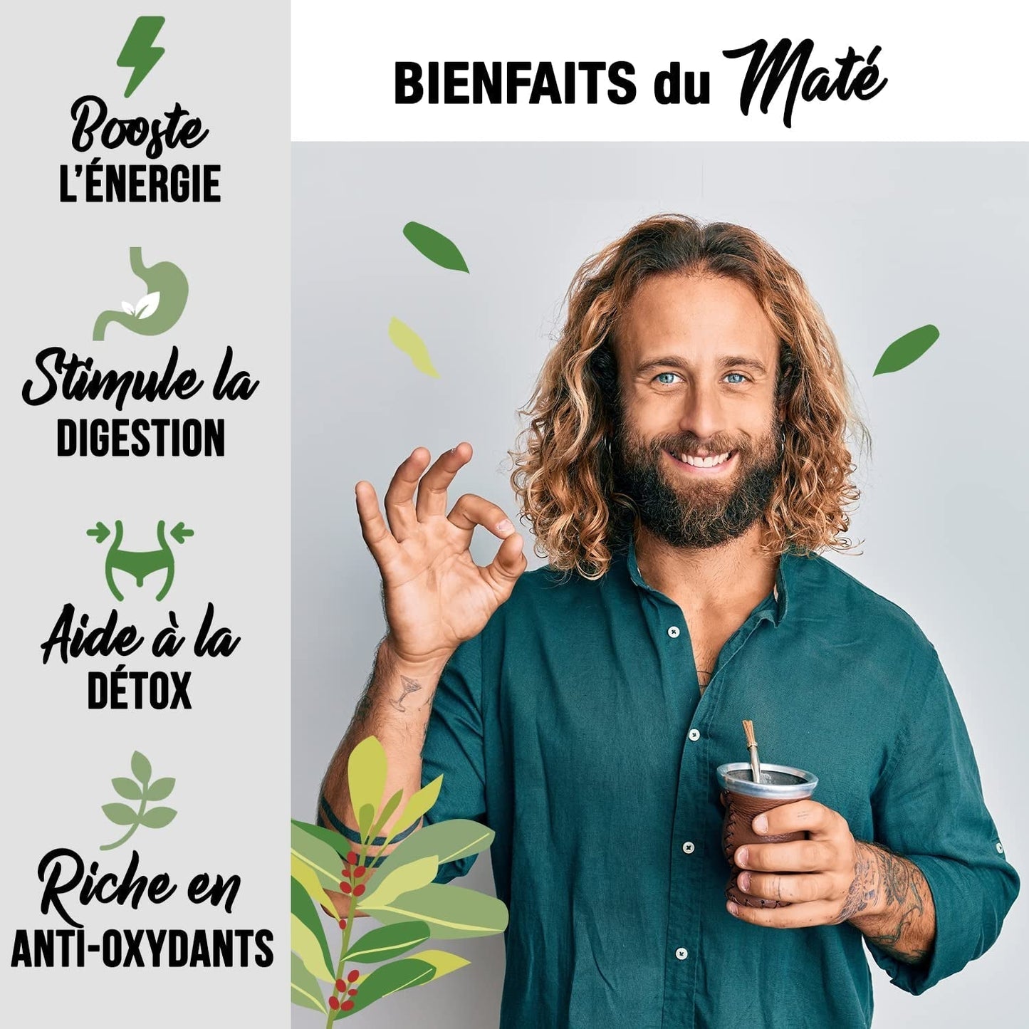 ORIGEENS BIO YERBA MATE TEA 200G - Den originale I Bio Yerba Mate uristet, blade, uden stængler, støv og krummer I Energigivende og afgiftende drik