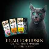 Sheba Portion Pouches Vådfoder til katte, multipak Fresh & Fine i sauce med MSC kylling og laks, 6x6x50g - Fine måltider til katte i sauce