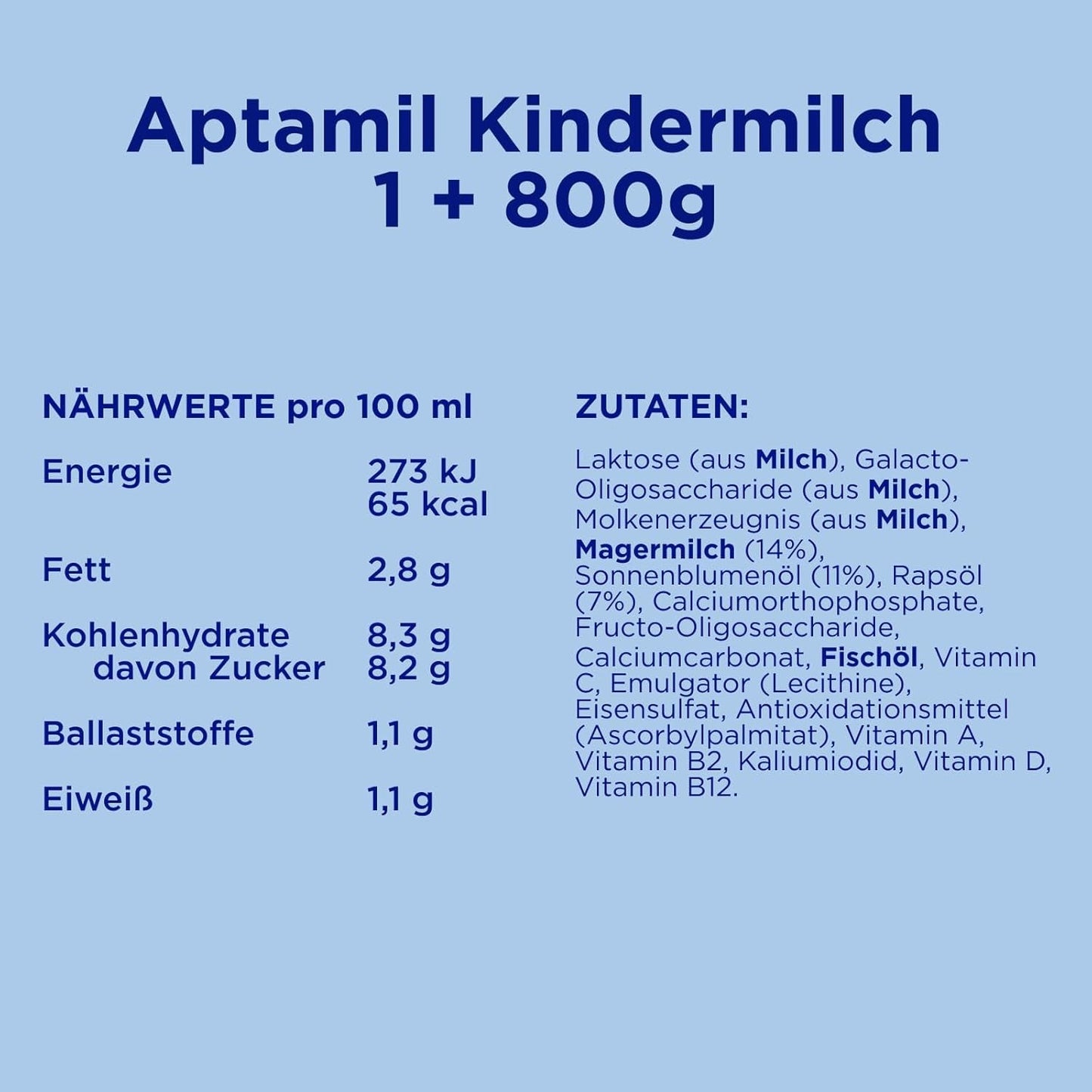 Aptamil Vækstmælk 1 Plus - Vækstmælk fra 1 år - 800g