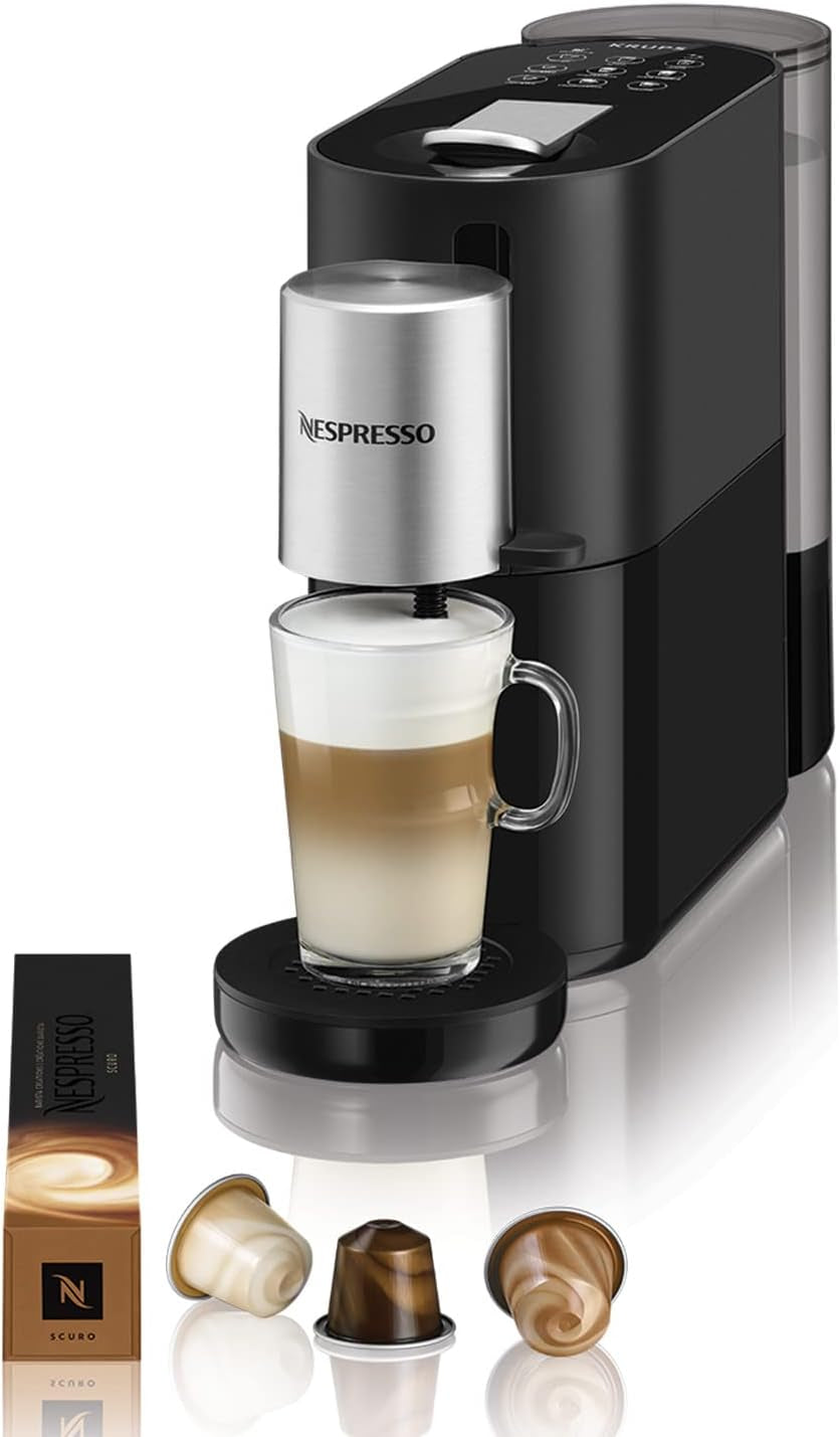 Krups Nespresso Espressomaskine, Kapsel Espressomaskine, Espresso Barista Style, Mælkeskummer, Fremstillet i Frankrig YY4355FD