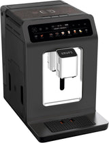 KRUPS Evidence One automatisk espressomaskine med mælkeslange, one-touch cappuccino, 12 specialdrikke, 2-kopps funktion, farvedisplay, espressomaskine, TÜV certifikat, sort, EA895N10
