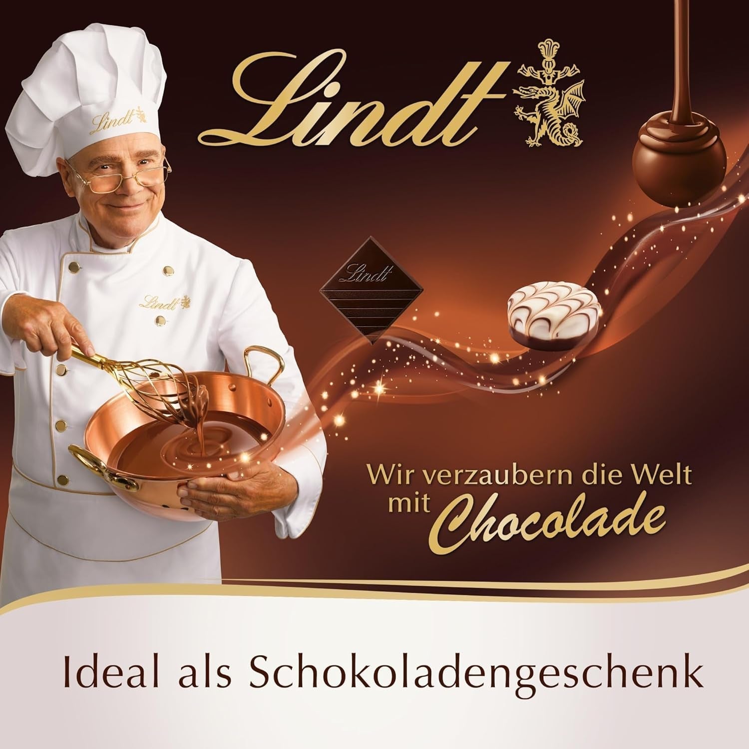 Lindt Schokolade - Golfbolde | 110 G| Drei Golfbälle Aus Lindt Vollmilch-Schokolade Mit Nougatcremefüllung Und Waffelstückchen | Pralinengeschenk | Gave til golfspiller | Schokoladengeschenk Naty Shop
