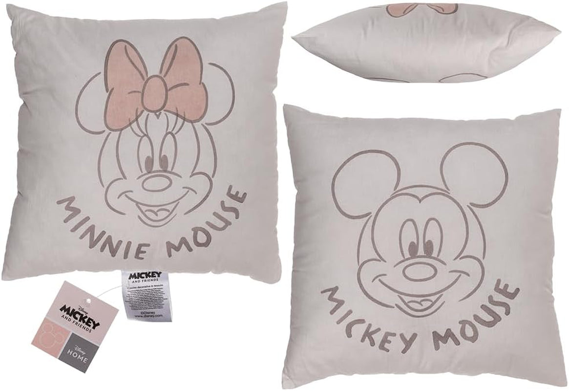 Pyntepude Out of the Blue, Disney, Minnie & Mickey 40 X 40 cm, betræk: 100% bomuld, fyld: 100% polyester Naty Shop standardpuder Standard titel