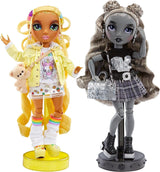 Special Edition Rainbow High Shadow High - Madison Twins Sunny og Luna - 2 modedukker i gult og gråt designertøj, mix og match med tilbehør - til samlere og børn 4-12 år