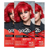 got2b Colour/Artist 097 Mermaid Green Level 2 (3x 80ml), midlertidig hårfarve får håret til at skinne i intense farver eller pastelnuancer, hårfarve holder 12-15 vaske, vegansk formel Naty Shop Hair Dye 092 Red Lollipop