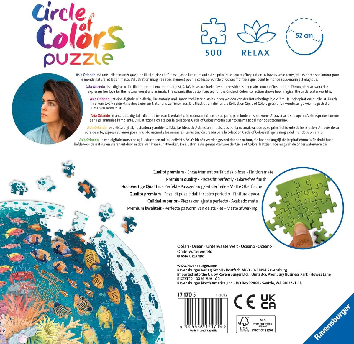 Ravensburger Puslespil 17170 Farvecirkel - Hav- og ubådspuslespil 500 brikker Puslespil Naty Shop
