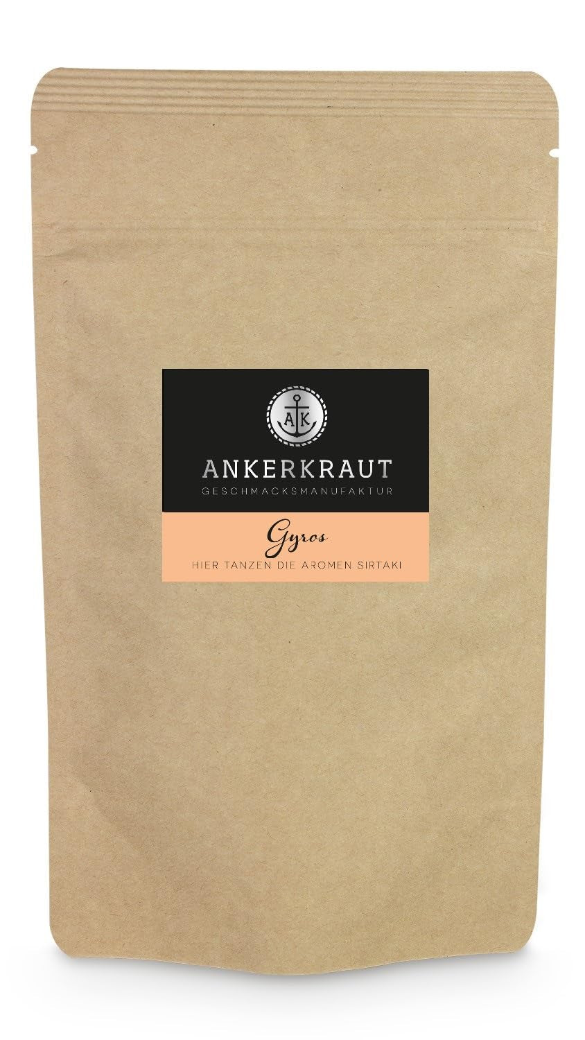 Ankerkraut Gyros, Gewürzmischung für Gyros, egal ob aus der Pfanne oder vom Grill, mit Zwiebel, Knoblauch, Merian, Spidskommen, Piment og mehr, 80 g im Korkenglas