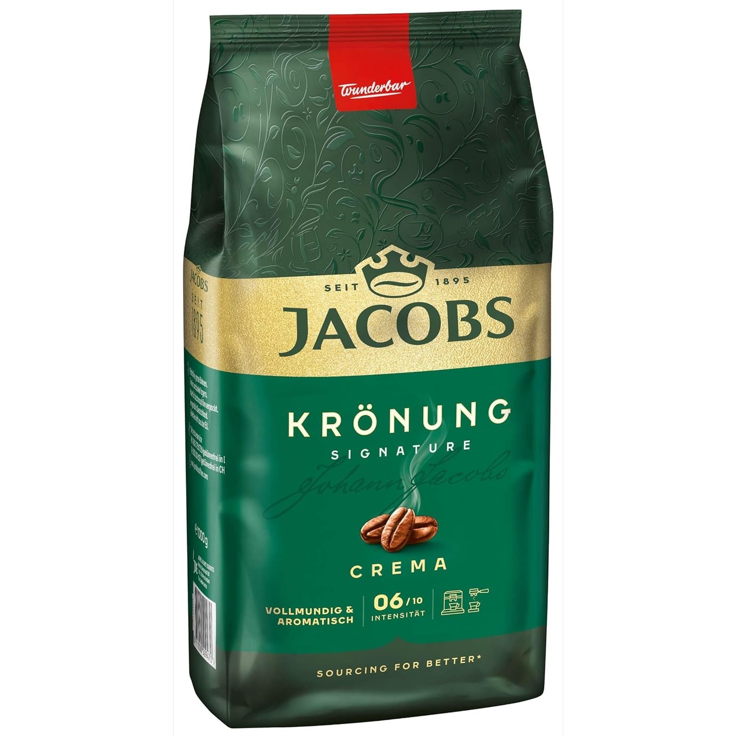 Jacobs Krönung fløde, hele bønnekaffe, pakke med 4 (4 x 1000 g)