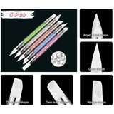 Qufiiry 5PCS Silikon Nagel Pinsel, Gel Schnitzen Pinsel, Silikon-Modellier Pinsel Sæt, Dobbelt Købfe DIY Maniküre Werkzeug