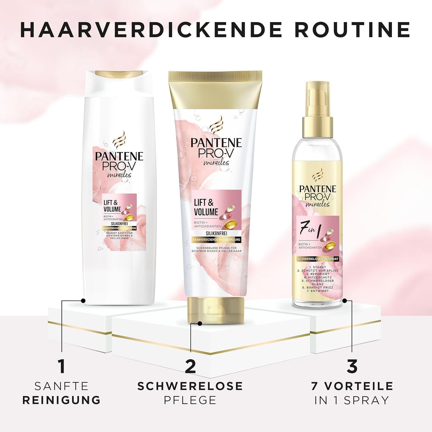 Pantene Pro-V Lift & Volume Thickening Shampoo med biotin, silikonefri Pantene bruser og bad