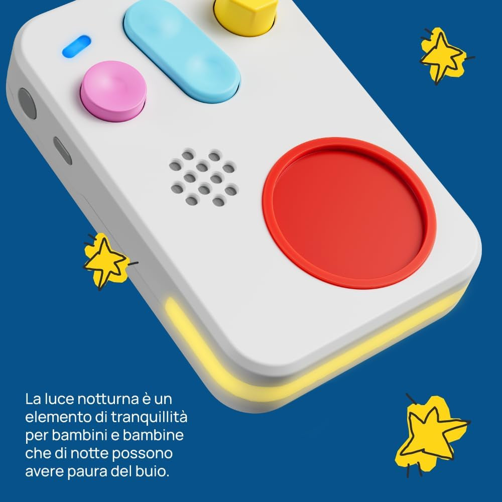 + Interaktiv historiefortæller for børn med lydindhold fra 0 til 10 år, lydboks med lydfigur -Mig, natlys, søvnrutine, musikalsk læringsspil, italiensk version Jucarii Bebe Naty Shop