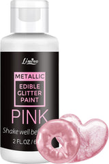 Flydende spiseligt glitter - 6 metalliske farver, flydende spiseligt glitterpulver til kagepynt, bagning, macarons - metallisk madfarve, glitterfarver til småkager, fondant, kager, muffins
