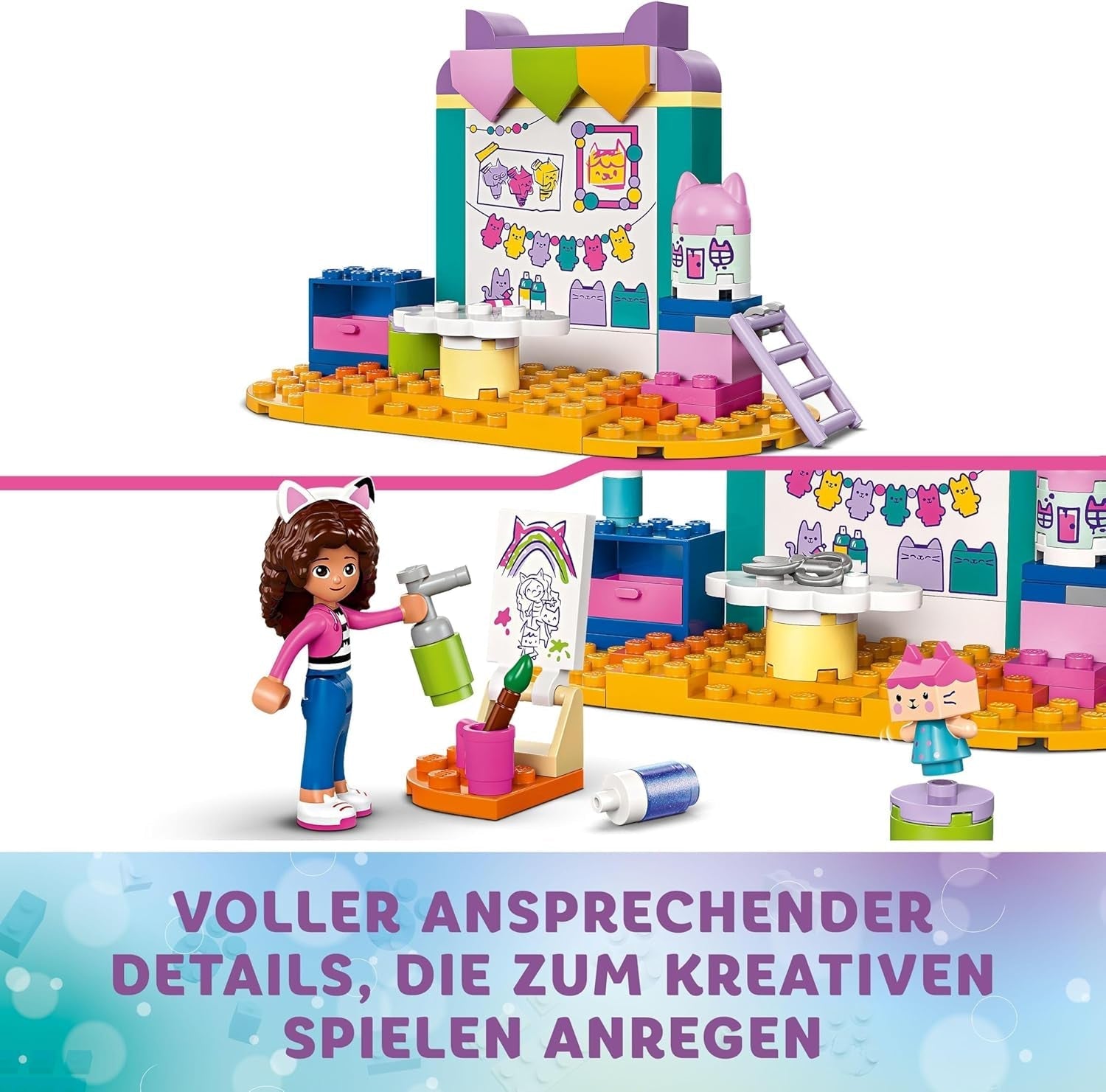 LEGO 4+ Gabbys dukkehus Håndværkssjov med babyæske, rollelegesæt, kreative kunst- og håndværkssæt til piger og drenge 4 år, model legetøjshus 10795 byggesæt Beuche den LEGO-Store