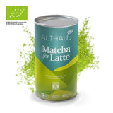 Matcha til latte Grøn teblanding med rørsukker, 400 g, vegansk, til 20 portioner
