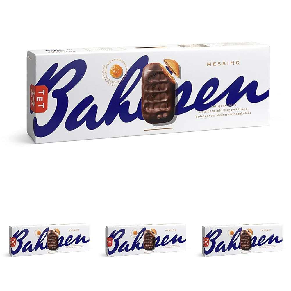 Bahlsen Messino Edelherb - Pakke med 4 - Edelherb Chokolade Orange Fyld Fluffy Dej (1 x 125g)