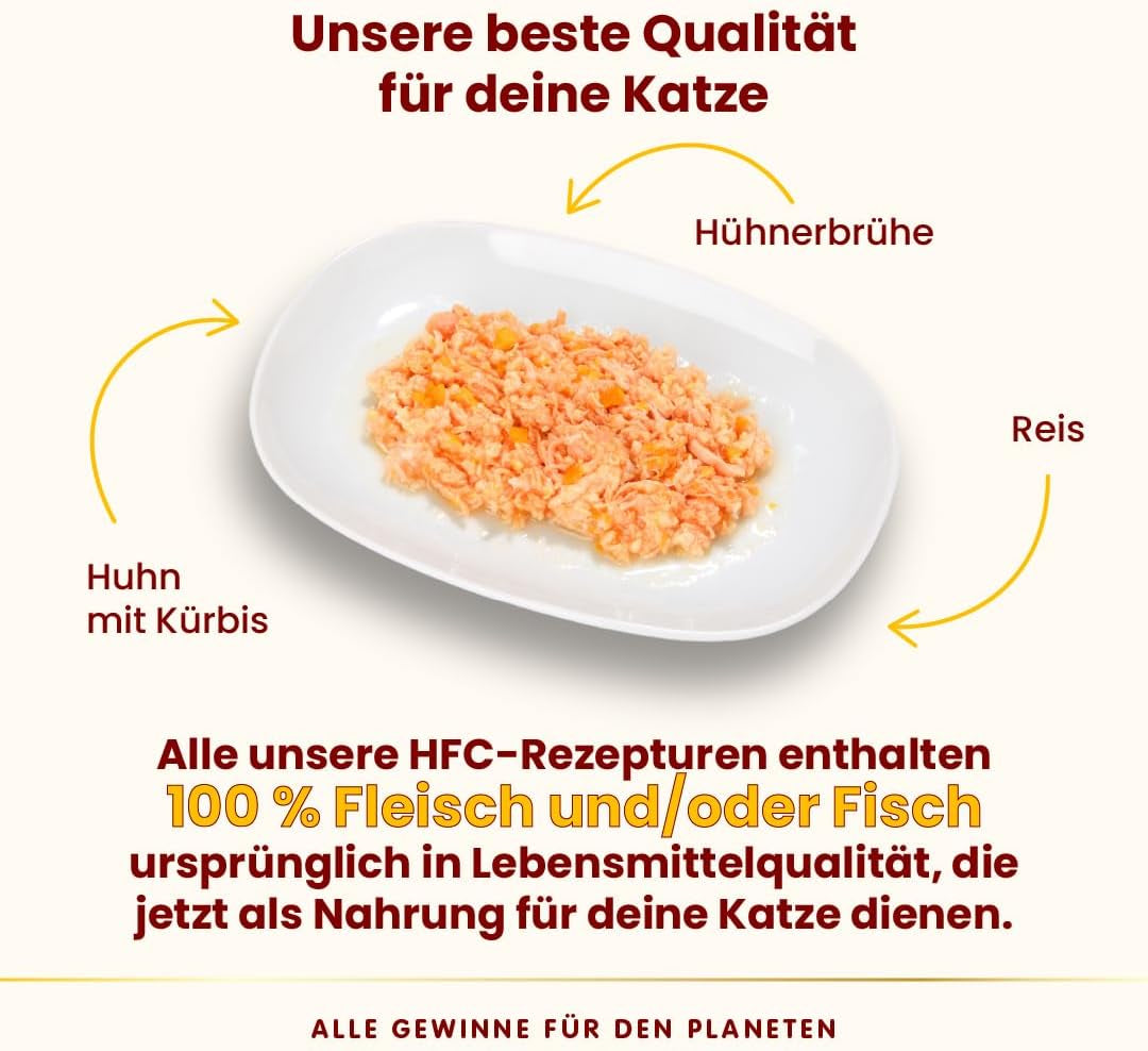 Almo Nature HFC Naturligt vådfoder til katte - Assorterede opskrifter med kylling - 6 x 70g