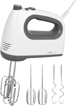 Clatronic mixer | Kraftvoller 400 Watt-motor | Håndmixer | Turbostufe & 5 Geschwindigkeitsstufen | Håndmixer | Spülmaschinengeeignete Edelstahlquirle Und -Knethaken | HM 3775 Køkken Naty Shop Weiß-Grau 400 Watt