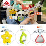 Fehn babymobilkæde Panda Baby Mobile - babymobilkæde med søde figurer - fleksibelt hængende babylegetøj - barnevognslegetøj til babyer og småbørn fra 0+ måneder Babylegetøj Naty Shop