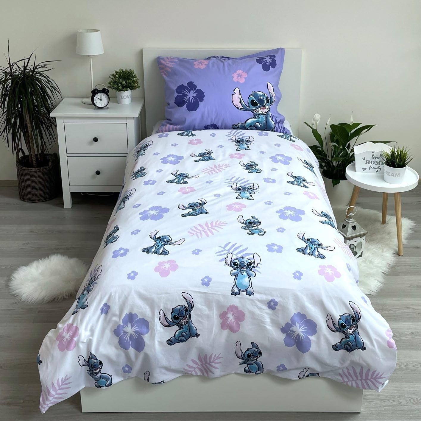 Lilo & Stitch vendbart børnesengetøj, 100% bomuld Sengetøj - børn Naty Shop