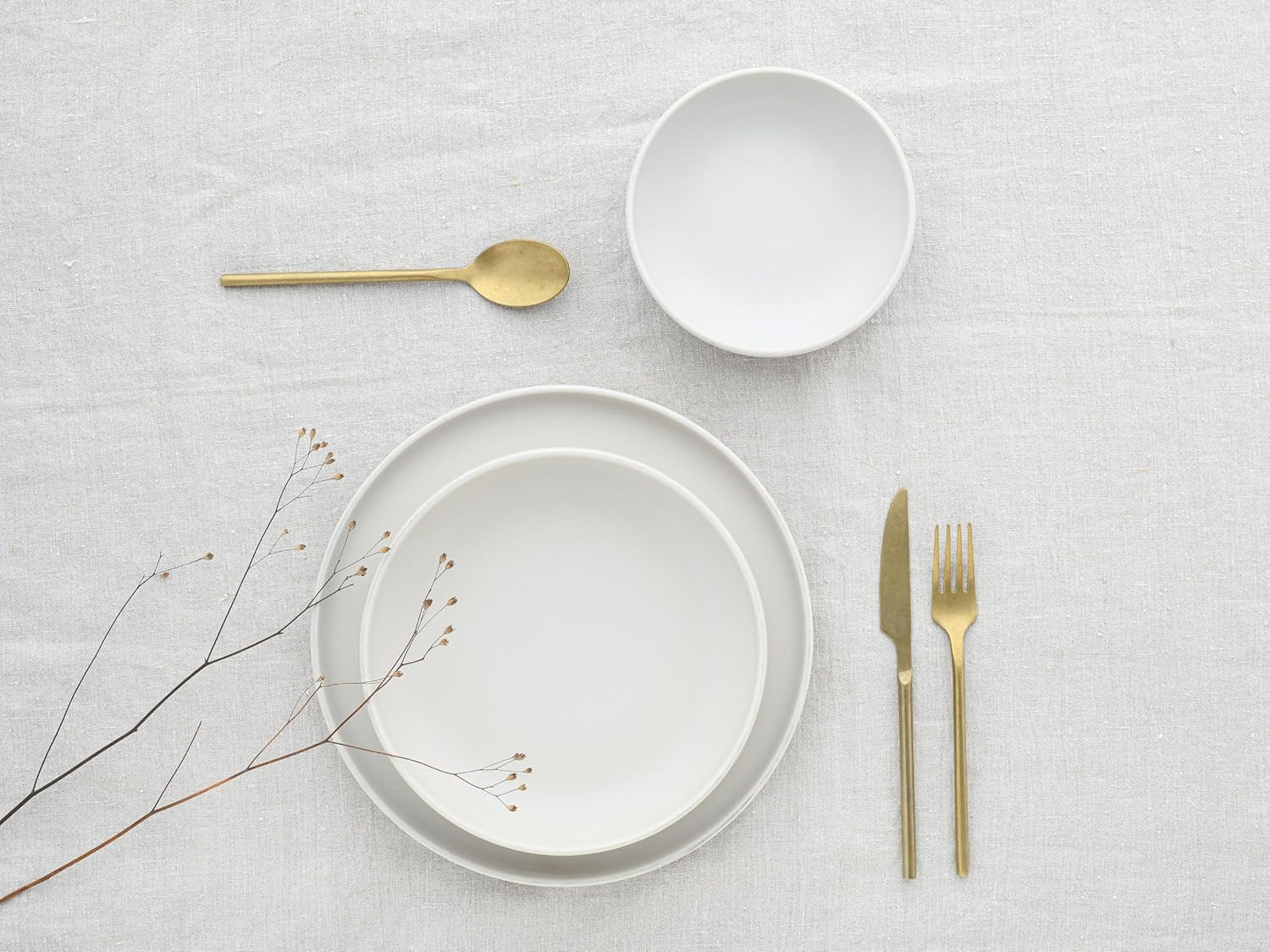CreaTable, 33065, Uno Series Gul-Hvid 12-delt porcelænssæt, tallerkensæt i porcelæn, Tåler opvaskemaskine og mikroovn, fremstillet i Portugal