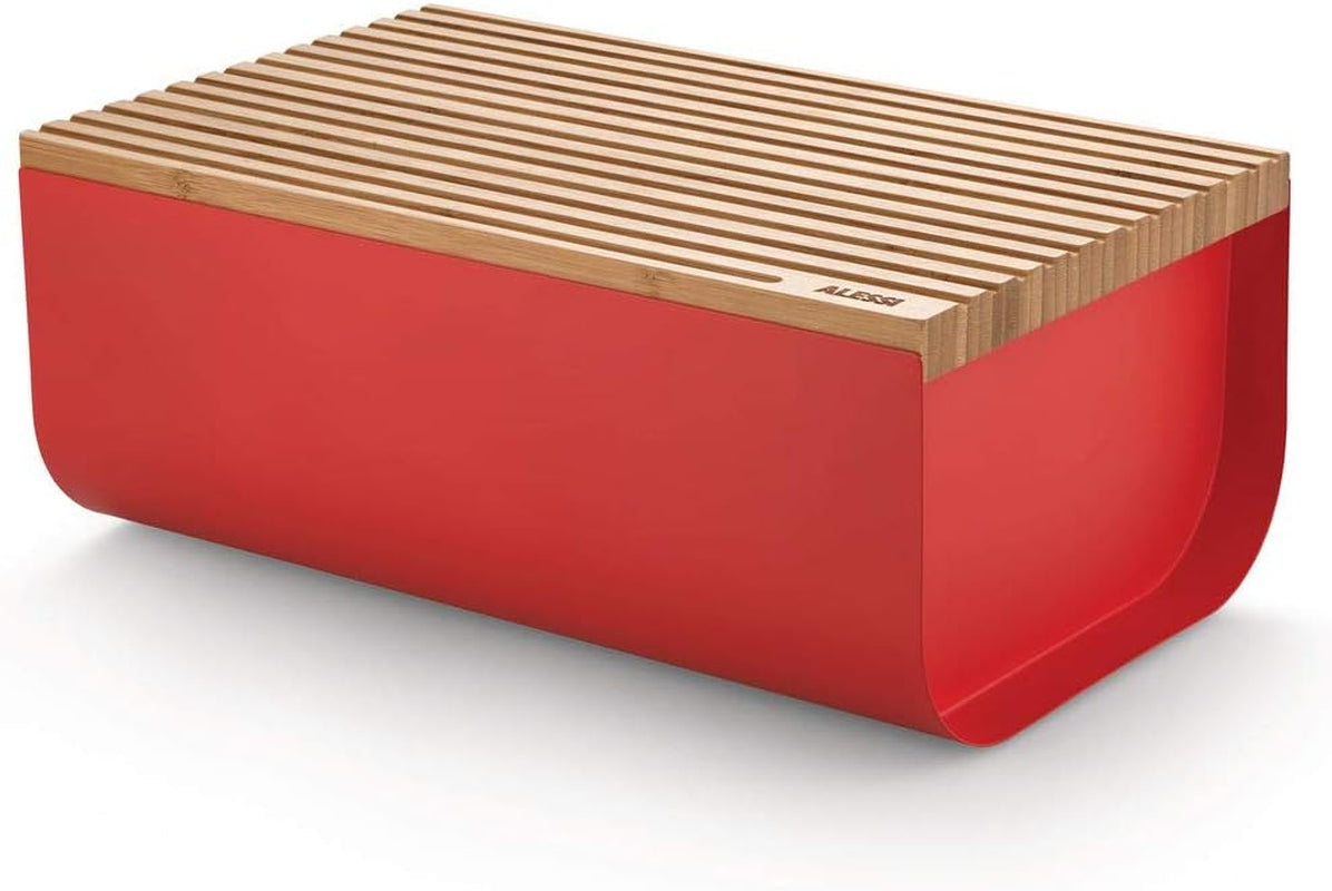 Alessi Mattina BG03 R - Brødkurv i rustfrit stål med epoxyharpiks og bambustræ, rød Madopbevaringsbokse Naty Shop Red One size fits all