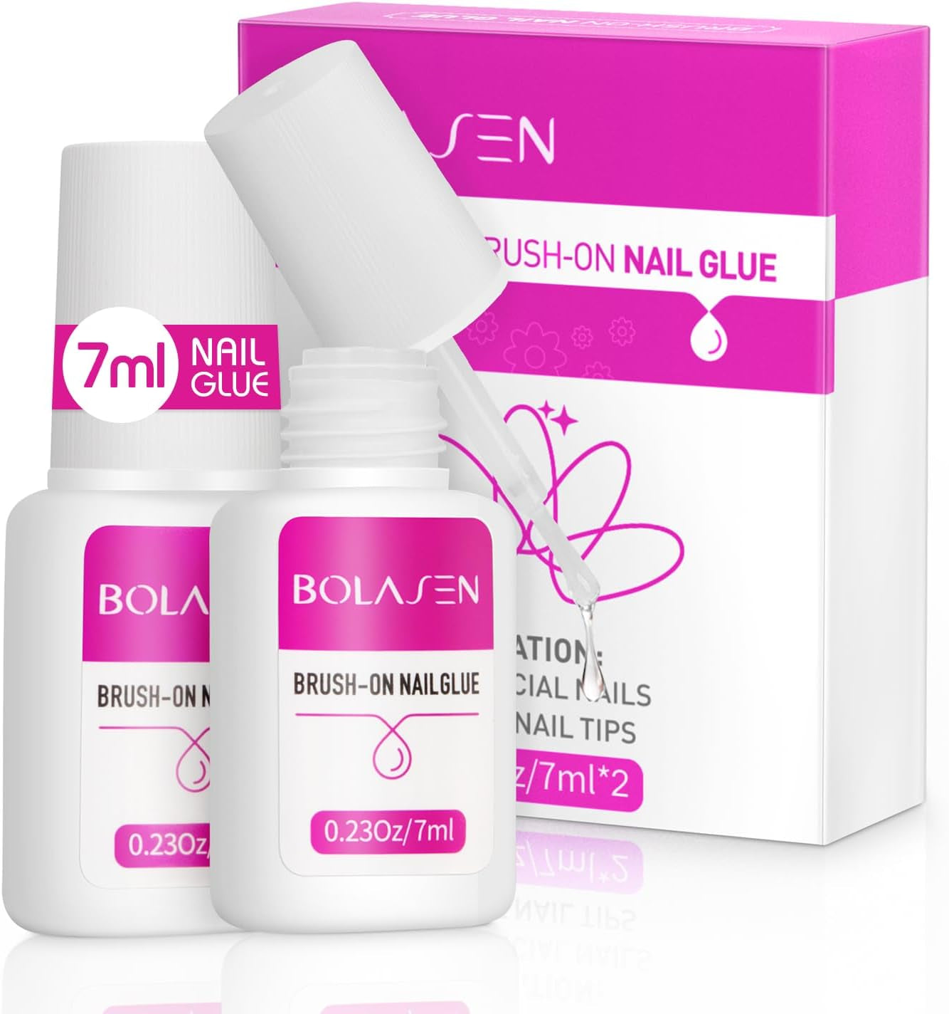 Neglespidslim, BOLASEN Ekstra stærk neglelim, 4 stk. revnet neglelim, neglelim, ekstra stærk kunstig neglelim, neglelim - 4 * 7ml