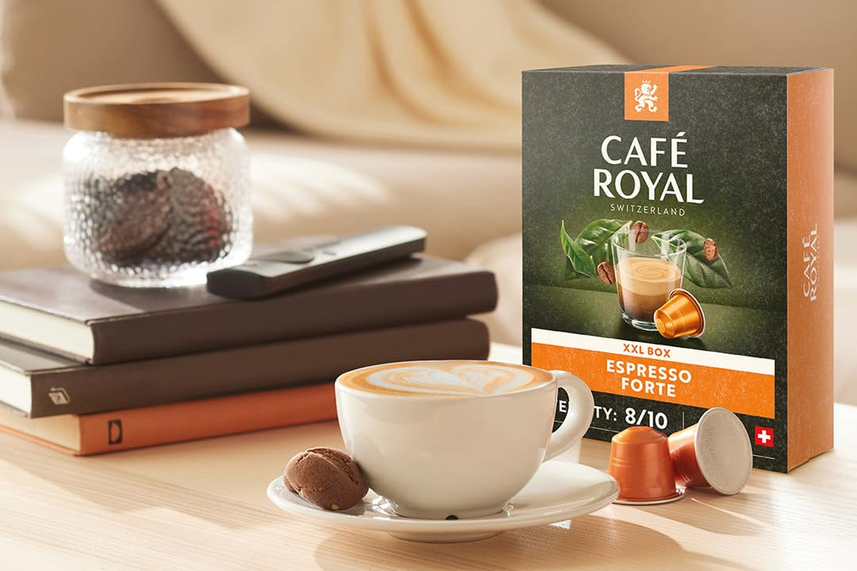 Espresso Forte 36 Kapsel for Nespresso Kaffee Maschine - 8/10 Intensitet - UTZ-certificeret Kaffeekapseln aus Aluminium (Packung med 3)
