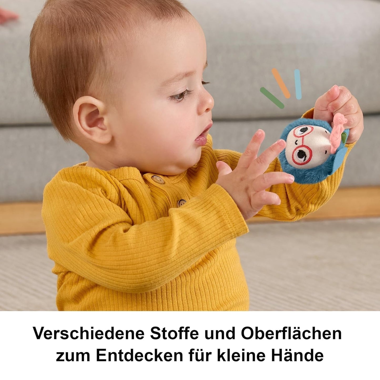 Babylegetøj Fisher-Price Planet Friends 2-i-1 Bell and Bee sensorisk plys legetøj som todelt sæt til nyfødte til 3 måneder, HYR56 Baby Toys Naty Shop