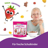 FRECHE FREUNDE Økologisk morgenmadsmüsli Eddas bærsprøde müsliblanding til skolebørn med frysetørrede jordbær Vegansk 6-pak (6 x 280 g)