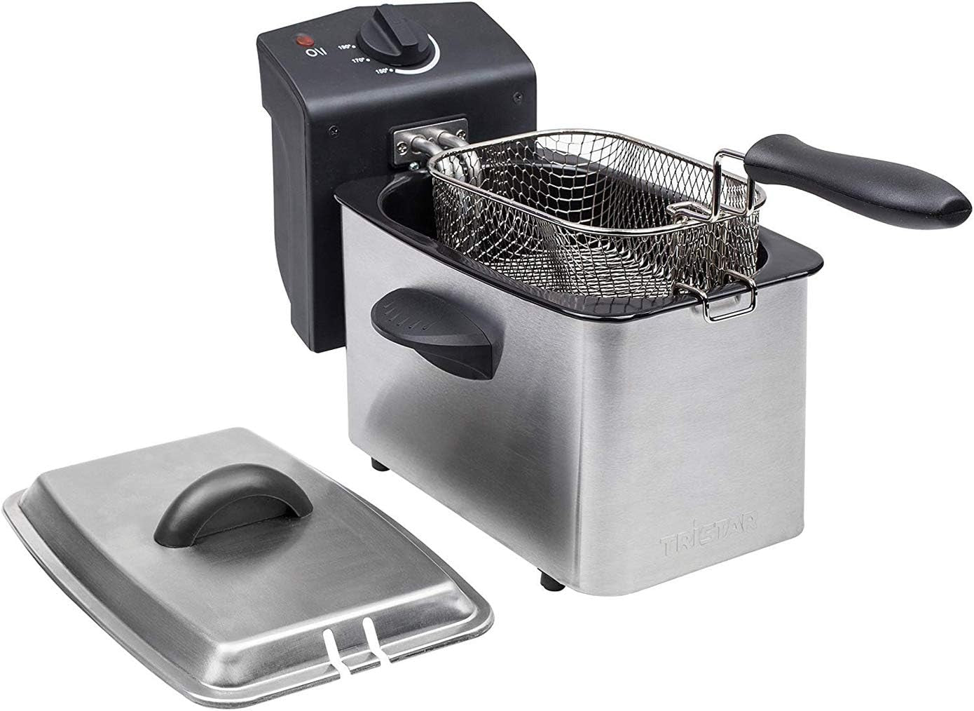 Tristar frituregryde i rustfrit stål - Med 2 liters kapacitet, koldzonefunktion og justerbar termostat op til 190°C, FR-6919, sølv Hvidevarer Naty Shop