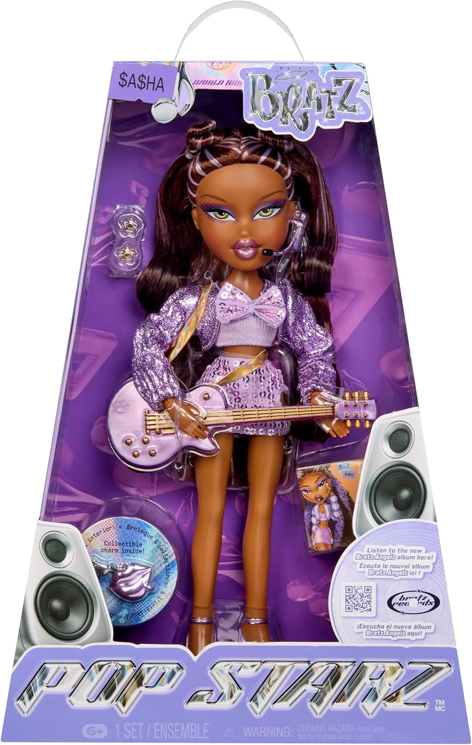 BRATZ Pop Starz Sasha – Modedukke med samlernøglering, outfit og musikalsk tilbehør